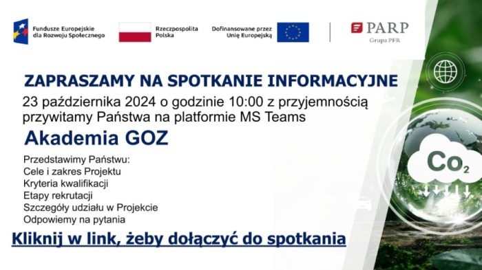 W ramach projektu Akademia GOZ zapraszamy na BEZPŁATNE szkolenia i doradztwo