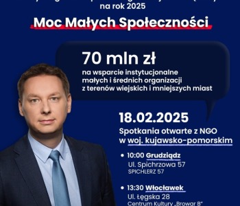 Nowy Program Wsparcia Organizacji Pozarządowych na rok 2025 - Moc Małych Społeczności - zaproszenie na spotkanie