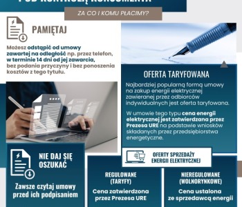 Kampania Informacyjna dotyczącą rachunków za energię elektryczną pt. „Rachunki pod kontrolą konsumenta”