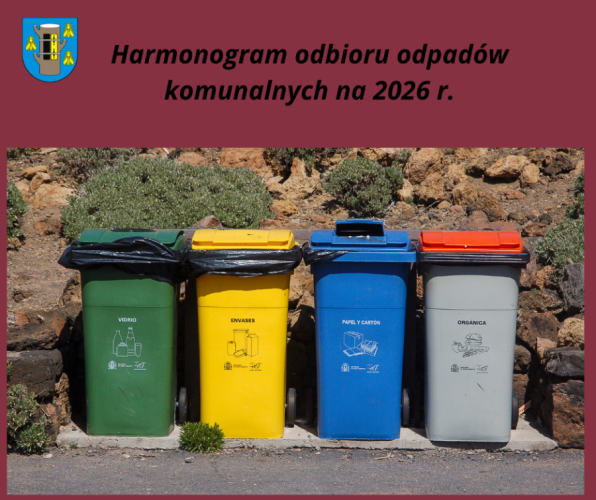 Harmonogram odbioru odpadów komunalnych na rok 2026